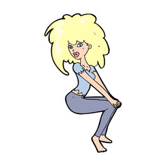 cartoon woman with big hair