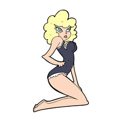 cartoon pin-up woman