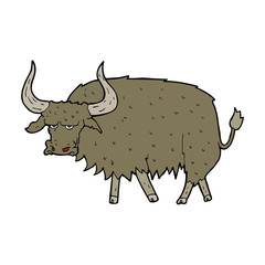 cartoon annoyed hairy cow