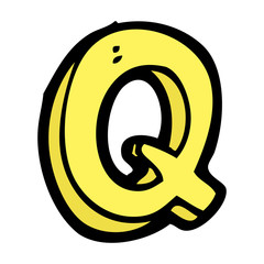 Fototapeta premium cartoon letter Q