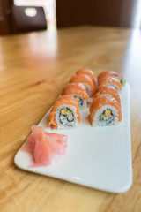 salmon sushi rolls