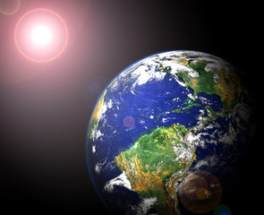 earth and sun