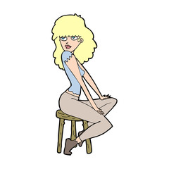 cartoon woman striking pose