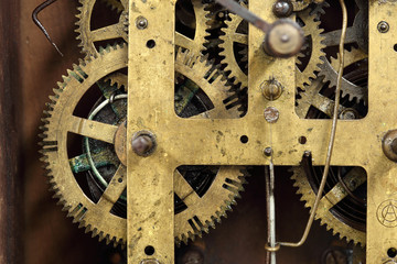 vintage clock's gears