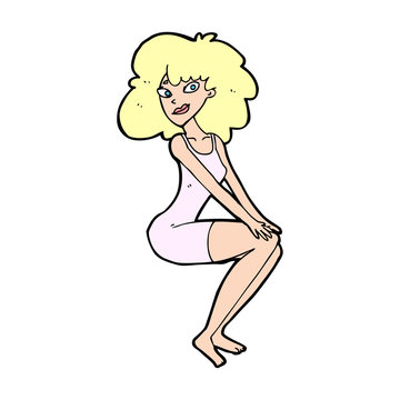 recommend clip art: cartoon sitting woman in dress