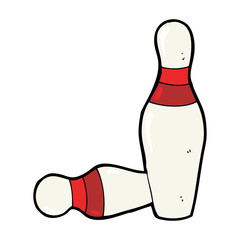 cartoon ten pin bowling skittles