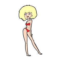 cartoon woman in bikini