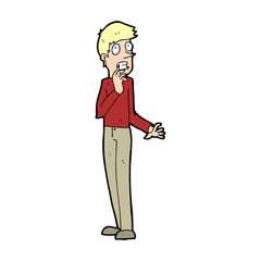 cartoon worried man