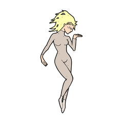 cartoon future space woman