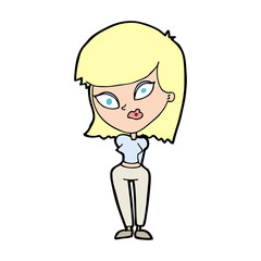 cartoon confused woman
