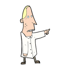 cartoon ugly man pointing
