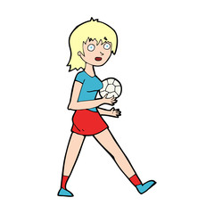 cartoon soccer girl
