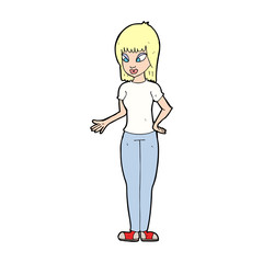 cartoon woman explaining