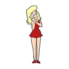 cartoon excited woman