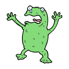 cartoon frightened frog