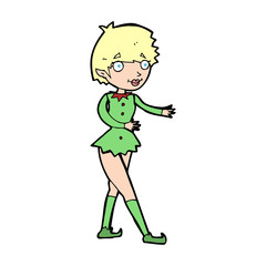 cartoon christmas elf woman