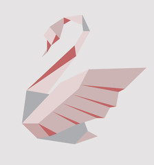 Fototapeta premium vector illustration of a stylized swan on a grey background