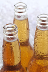 Close up of Three Beer Bottles