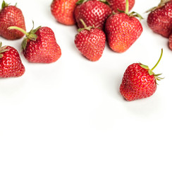 fresh organic strawberry over white background. fruit