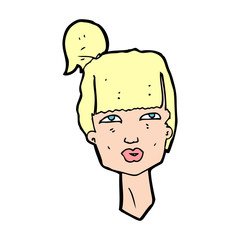 cartoon female head