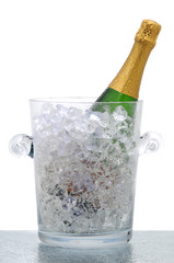 Champagne Bottle in Crystal Bucket