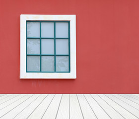 window with wall and wood floor