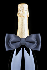 Champagne Bottle with Bow Tie