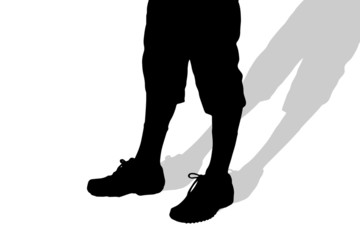 Vector silhouette of male feet.