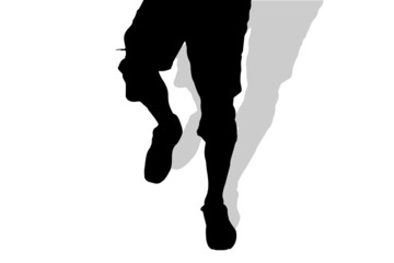 Vector silhouette of male feet.