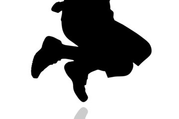 Vector silhouette of male feet.