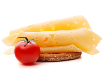 Cheese sandwich isolated on white background cutout