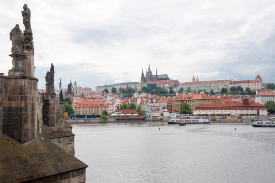 beautiful panoramic and scenic view of old Prague