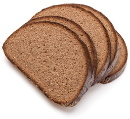 Slice of fresh rye bread isolated on white background cutout