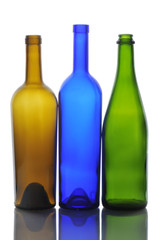 Three Empty Wine Bottles
