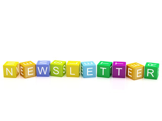 Newsletter - Alphabet blocks isolated