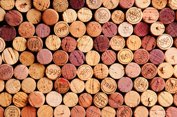 Wall of Wine Corks - obrazy, fototapety, plakaty