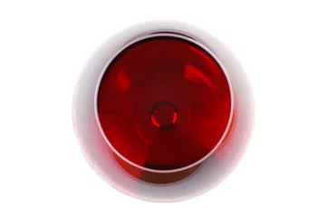 Abwaschbare Fototapete Wein Weinglas von oben gesehen