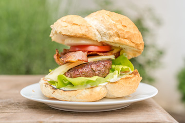 Home made grilled hamburger