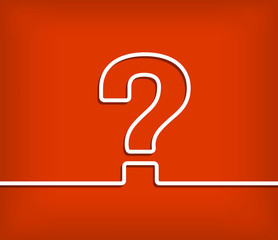 Question mark vector with red background illustration
