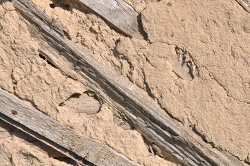 Old clay wall as background