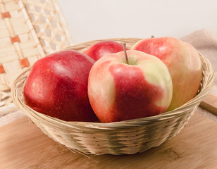 apples in a wicker basket