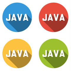 Collection of 4 isolated flat buttons for JAVA (computer program