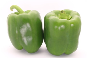 Green Capsicum on White Background