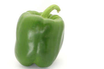 Green Capsicum on White Background