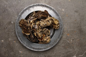 fresh closed oysters