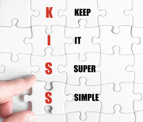 Fototapeta premium Last puzzle piece with Business Acronym KISS