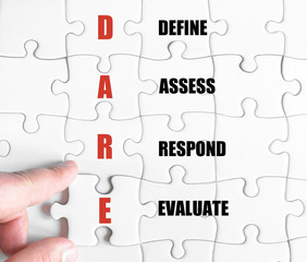 Fototapeta premium Last puzzle piece with Business Acronym DARE