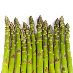 Asparagus on White Background. Selective focus.