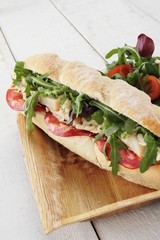 chorizo and chicken salad sub