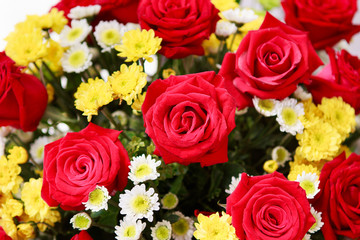 Naklejka premium red roses flowers bouquet